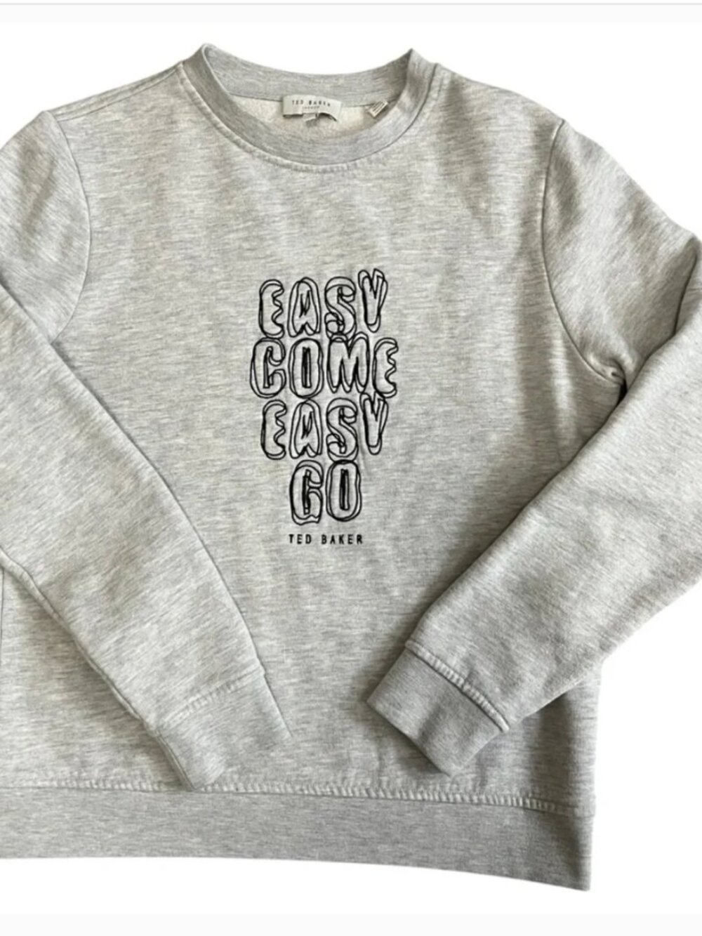 💜 Ted Baker London Caity Casual Crew Sweatshirt “Easy Come Easy Go” 💜